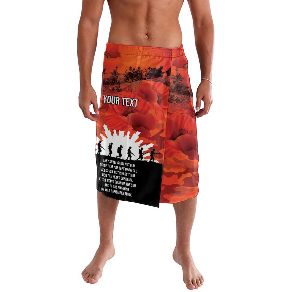 Anzac Day Gallipoli Personalised Lavalava Red Poppy Flowers