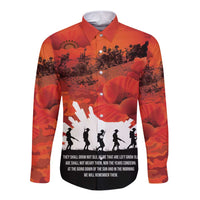 Anzac Day Gallipoli Personalised Long Sleeve Button Shirt Red Poppy Flowers