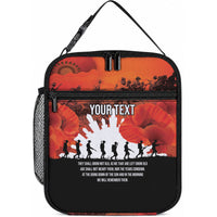 Anzac Day Gallipoli Personalised Lunch Bag Red Poppy Flowers LT9 10.2 × 8.3 × 4.3 inch Red - Polynesian Pride