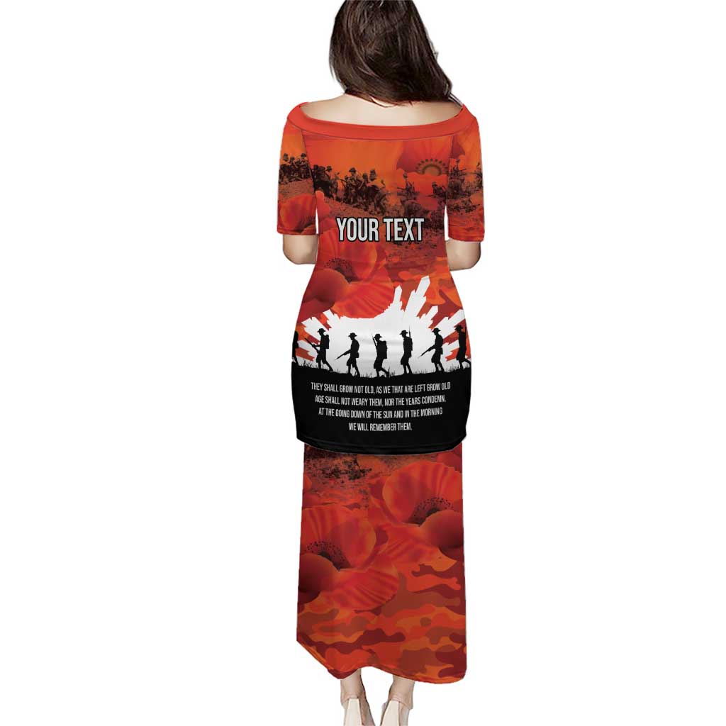 Anzac Day Gallipoli Personalised Puletasi Red Poppy Flowers