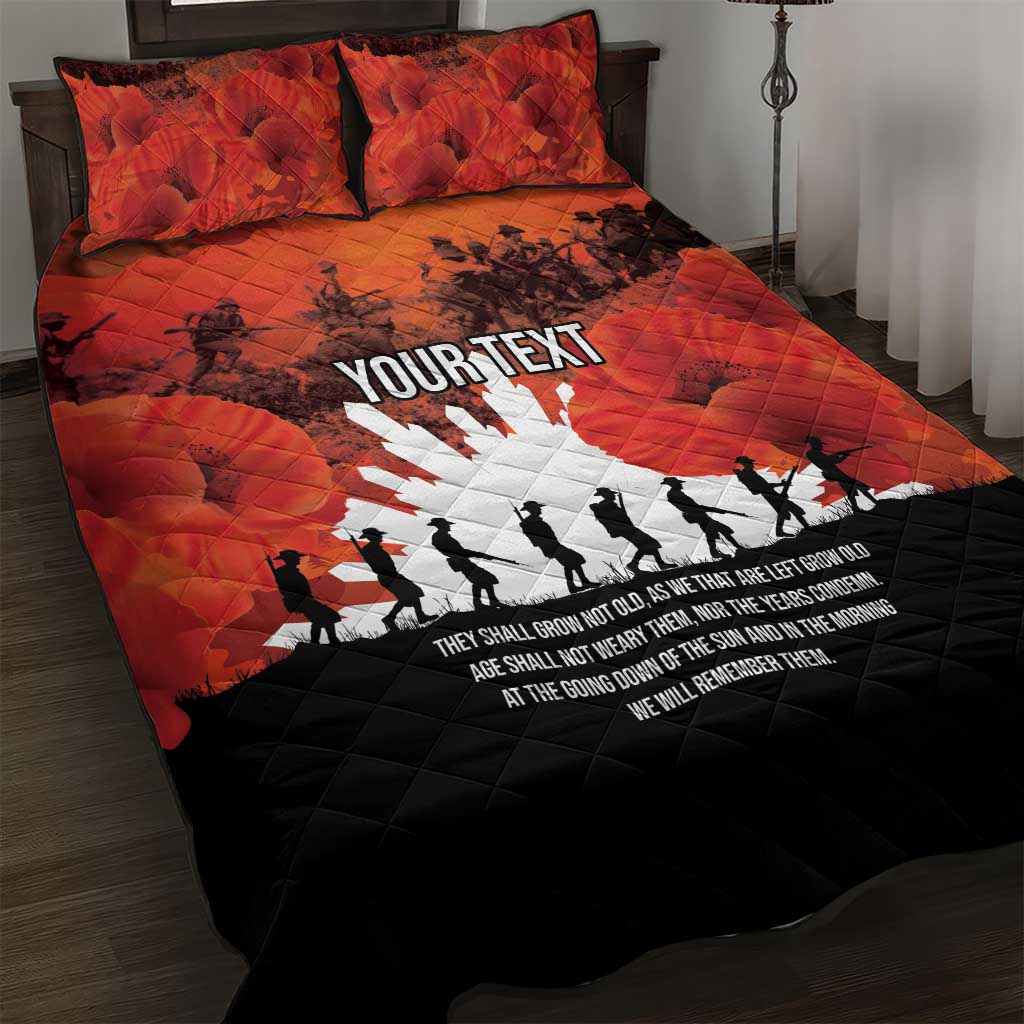 Anzac Day Gallipoli Personalised Quilt Bed Set Red Poppy Flowers