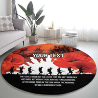 Anzac Day Gallipoli Personalised Round Carpet Red Poppy Flowers