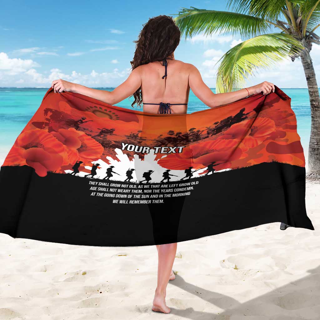 Anzac Day Gallipoli Personalised Sarong Red Poppy Flowers