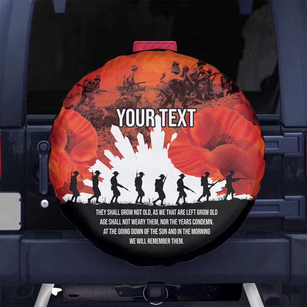 Anzac Day Gallipoli Personalised Spare Tire Cover Red Poppy Flowers