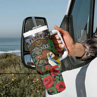 Kiwi-Kookaburra Bird ANZAC Personalised Tumbler With Handle Aussie Golden Wattle Poppy Folowers LT9 - Polynesian Pride