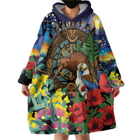 Kiwi-Kookaburra Bird ANZAC Personalised Wearable Blanket Hoodie Aussie Golden Wattle Poppy Flowers