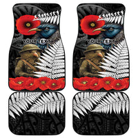 Kiwi-Tui Bird Soldier ANZAC Day Personalised Car Mats Maori Silver Fern Motif