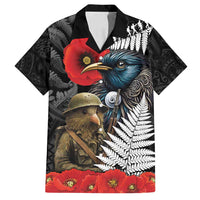 Kiwi-Tui Bird Soldier ANZAC Day Personalised Family Matching Puletasi and Hawaiian Shirt Maori Silver Fern Motif