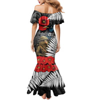 Kiwi-Tui Bird Soldier ANZAC Day Personalised Mermaid Dress Maori Silver Fern Motif