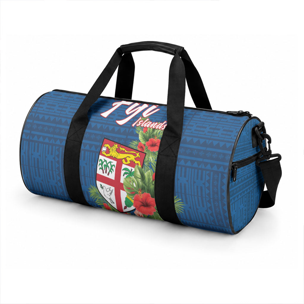 Polynesian Pride Fiji Duffle Bag Tropical Flowers and Tapa Pattern LT9 - Polynesian Pride