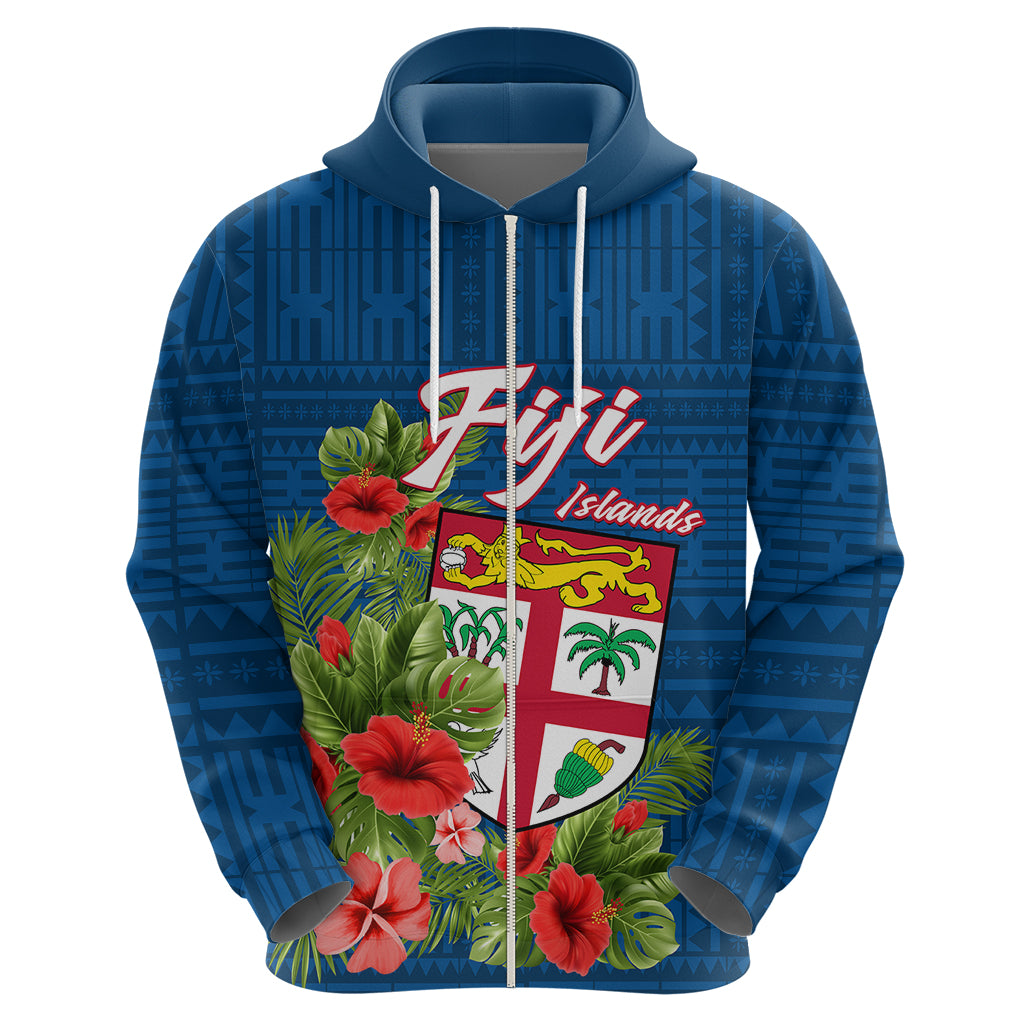 Polynesian Pride Fiji Hoodie Tropical Flowers and Tapa Pattern LT9 - Polynesian Pride