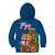 Polynesian Pride Fiji Kid Hoodie Tropical Flowers and Tapa Pattern LT9 Zip Hoodie Blue - Polynesian Pride