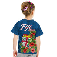 Polynesian Pride Fiji Kid T Shirt Tropical Flowers and Tapa Pattern LT9 - Polynesian Pride