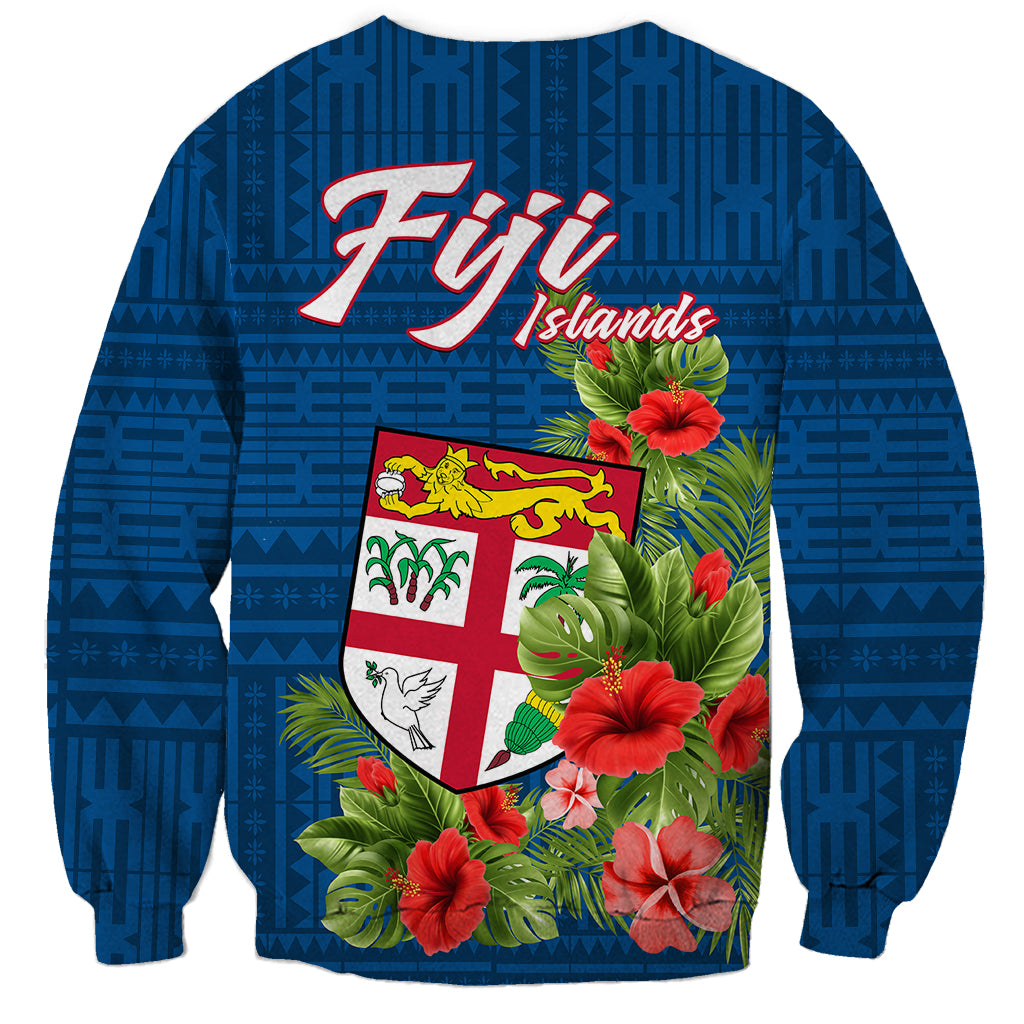 Polynesian Pride Fiji Sweatshirt Tropical Flowers and Tapa Pattern LT9 - Polynesian Pride