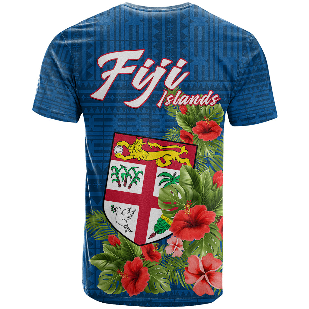 Polynesian Pride Fiji T Shirt Tropical Flowers and Tapa Pattern LT9 - Polynesian Pride