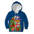 Personalised Fiji Kid Hoodie Tropical Flowers and Tapa Pattern LT9 Hoodie Blue - Polynesian Pride