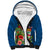 Personalised Fiji Sherpa Hoodie Tropical Flowers and Tapa Pattern LT9 Unisex Blue - Polynesian Pride