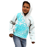 Polynesian Kid Hoodie Tribal Tattoo Aqua Screen Color LT9 - Polynesian Pride