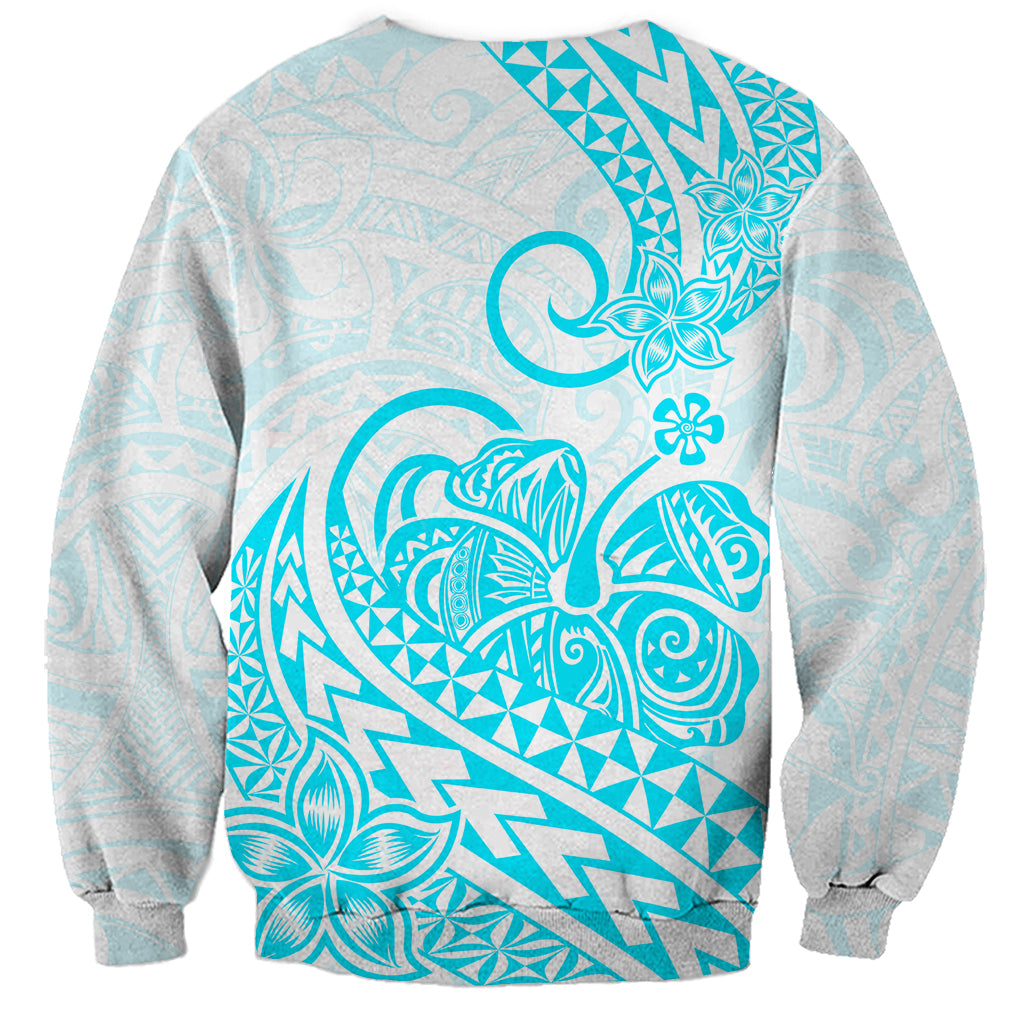 Polynesian Sweatshirt Tribal Tattoo Aqua Screen Color LT9 - Polynesian Pride