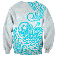 Polynesian Sweatshirt Tribal Tattoo Aqua Screen Color LT9 - Polynesian Pride
