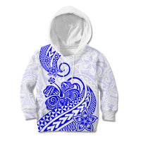 Polynesian Kid Hoodie Tribal Tattoo Blue Screen Color LT9 Hoodie Blue - Polynesian Pride