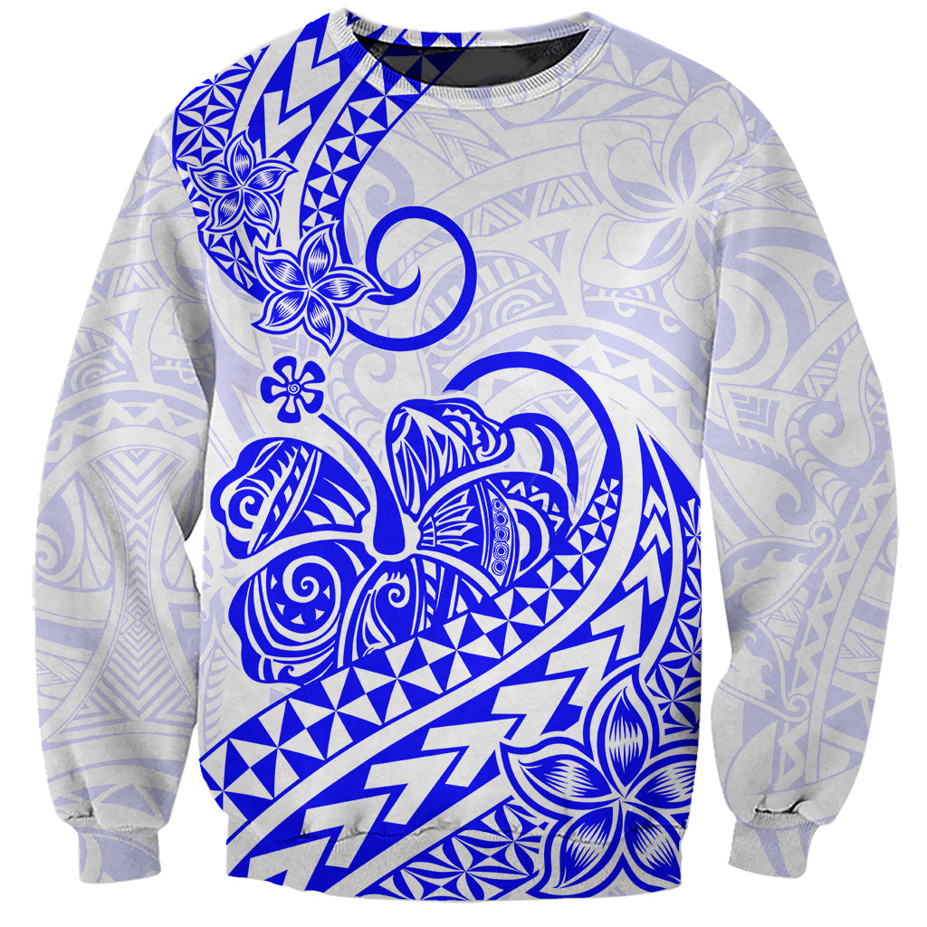 Polynesian Sweatshirt Tribal Tattoo Blue Screen Color LT9 Unisex Blue - Polynesian Pride