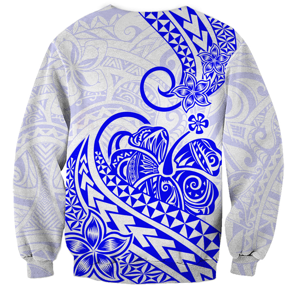 Polynesian Sweatshirt Tribal Tattoo Blue Screen Color LT9 - Polynesian Pride