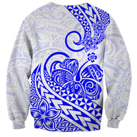 Polynesian Sweatshirt Tribal Tattoo Blue Screen Color LT9 - Polynesian Pride