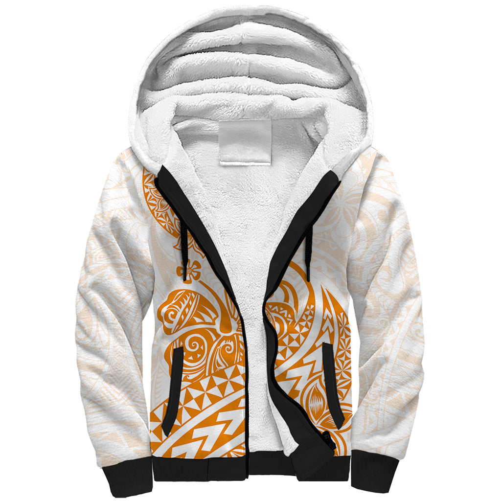 Polynesian Sherpa Hoodie Tribal Tattoo Gold Screen Color LT9 Unisex Gold - Polynesian Pride