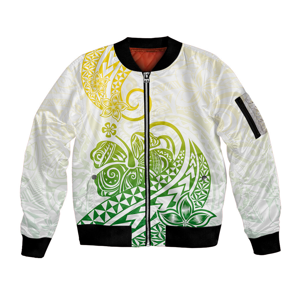 Polynesian Sleeve Zip Bomber Jacket Tribal Tattoo Gradient 01 Screen Color LT9 Unisex Gradient - Polynesian Pride