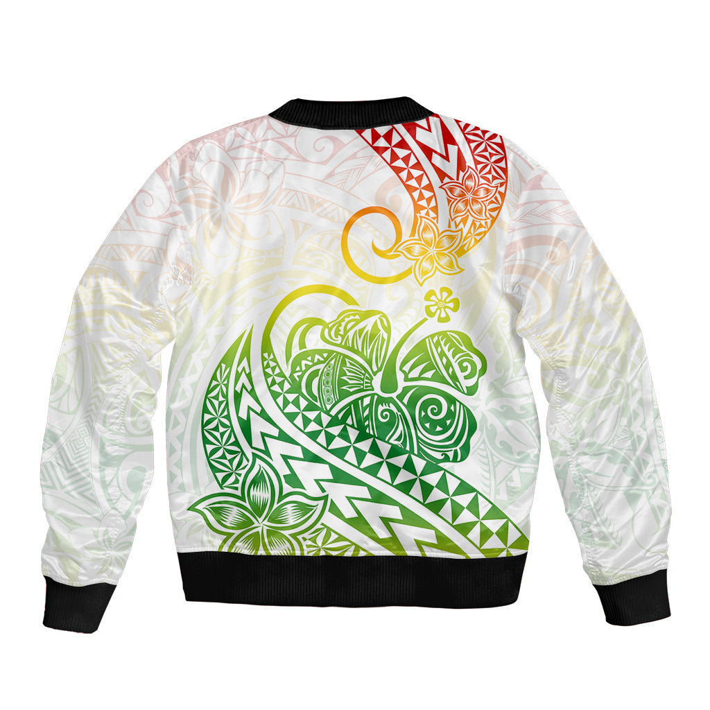 Polynesian Bomber Jacket Tribal Tattoo Gradient 02 Screen Color LT9 - Polynesian Pride
