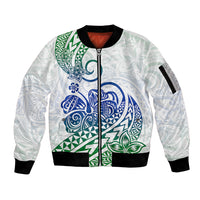 Polynesian Sleeve Zip Bomber Jacket Tribal Tattoo Gradient 03 Screen Color LT9 Unisex Gradient - Polynesian Pride