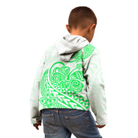 Polynesian Kid Hoodie Tribal Tattoo Green Screen Color LT9 - Polynesian Pride