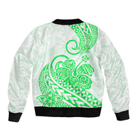 Polynesian Sleeve Zip Bomber Jacket Tribal Tattoo Green Screen Color LT9 - Polynesian Pride