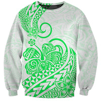 Polynesian Sweatshirt Tribal Tattoo Green Screen Color LT9 Unisex Green - Polynesian Pride