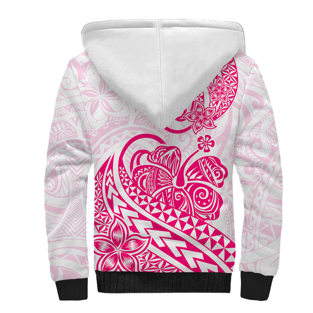 Polynesian Sherpa Hoodie Tribal Tattoo Pink Screen Color LT9 - Polynesian Pride