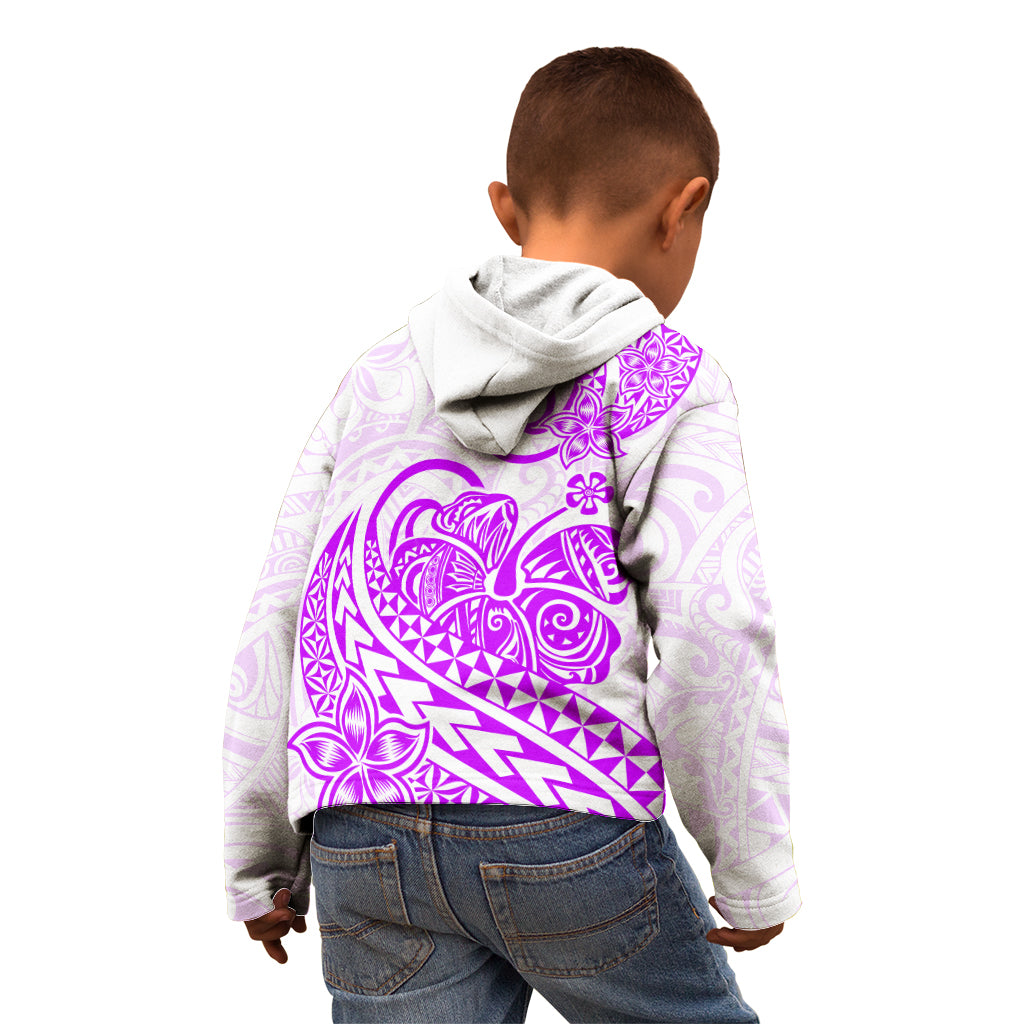 Polynesian Kid Hoodie Tribal Tattoo Purple Screen Color LT9 - Polynesian Pride