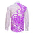 Polynesian Long Sleeve Button Shirt Tribal Tattoo Purple Screen Color LT9 - Polynesian Pride