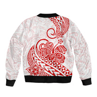 Polynesian Bomber Jacket Tribal Tattoo Red Screen Color LT9 - Polynesian Pride