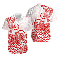 Polynesian Hawaiian Shirt Tribal Tattoo Red Screen Color LT9 Red - Polynesian Pride