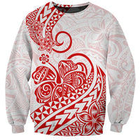 Polynesian Sweatshirt Tribal Tattoo Red Screen Color LT9 Unisex Red - Polynesian Pride