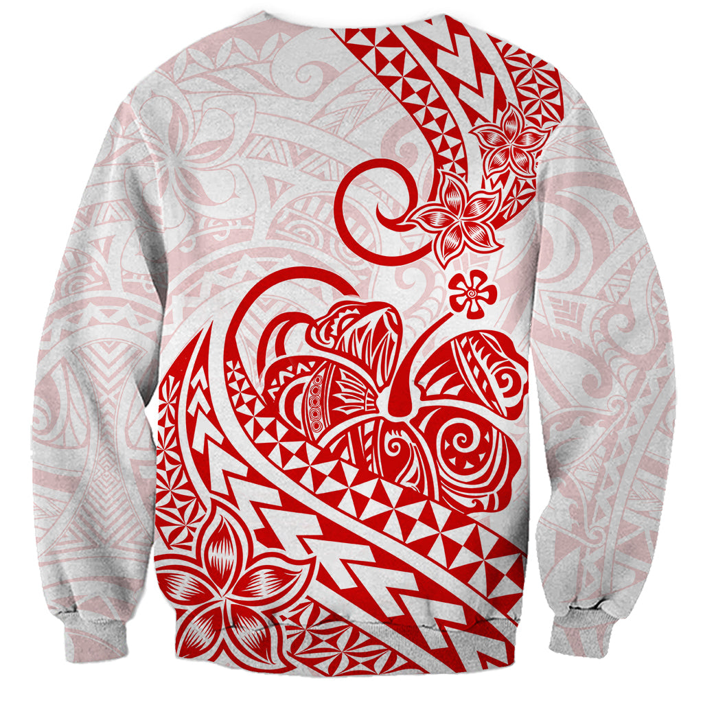Polynesian Sweatshirt Tribal Tattoo Red Screen Color LT9 - Polynesian Pride