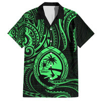 Polynesian Guam Coat of Arms Family Matching Summer Maxi Dress and Hawaiian Shirt Polynesian Tribal Tattoo Green Version LT9 Dad's Shirt - Short Sleeve Green - Polynesian Pride
