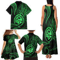 Polynesian Guam Coat of Arms Family Matching Tank Maxi Dress and Hawaiian Shirt Polynesian Tribal Tattoo Green Version LT9 - Polynesian Pride