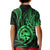 Polynesian Pride Guam Kid Polo Shirt With Polynesian Tribal Tattoo and Coat of Arms Green Version LT9 - Polynesian Pride