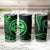 Polynesian Guam Coat of Arms Tumbler Cup Polynesian Tribal Tattoo Green Version