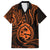 Polynesian Guam Coat of Arms Family Matching Off Shoulder Maxi Dress and Hawaiian Shirt Polynesian Tribal Tattoo Orange Version