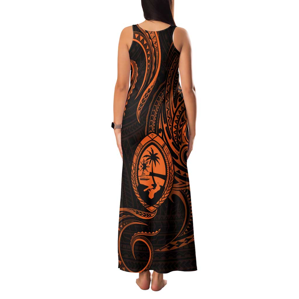 Polynesian Guam Coat of Arms Family Matching Tank Maxi Dress and Hawaiian Shirt Polynesian Tribal Tattoo Orange Version LT9 - Polynesian Pride