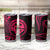 Polynesian Guam Coat of Arms Tumbler Cup Polynesian Tribal Tattoo Pink Version