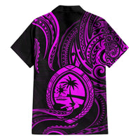 Polynesian Guam Coat of Arms Family Matching Tank Maxi Dress and Hawaiian Shirt Polynesian Tribal Tattoo Purple Version
